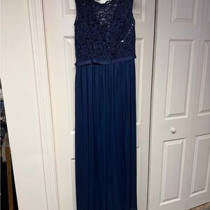 David's Bridal Navy Blue Lace Dress
